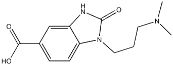 1-[3-(dimethylamino)propyl]-2-oxo-2,3-dihydro-1H-1,3-benzodiazole-5-carboxylic acid 结构式