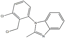 1-[3-chloro-2-(chloromethyl)phenyl]-2-methyl-1H-1,3-benzodiazole 结构式