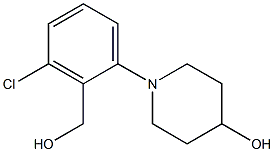 1-[3-chloro-2-(hydroxymethyl)phenyl]piperidin-4-ol 结构式