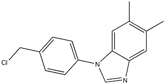 1-[4-(chloromethyl)phenyl]-5,6-dimethyl-1H-1,3-benzodiazole 结构式