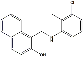 1-{[(3-chloro-2-methylphenyl)amino]methyl}naphthalen-2-ol 结构式