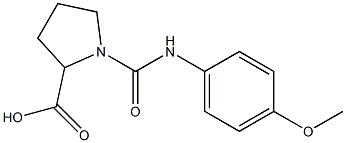 1-{[(4-methoxyphenyl)amino]carbonyl}pyrrolidine-2-carboxylic acid 结构式