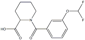 1-{[3-(difluoromethoxy)phenyl]carbonyl}piperidine-2-carboxylic acid 结构式