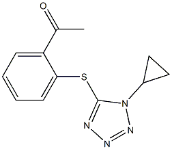 1-{2-[(1-cyclopropyl-1H-1,2,3,4-tetrazol-5-yl)sulfanyl]phenyl}ethan-1-one 结构式