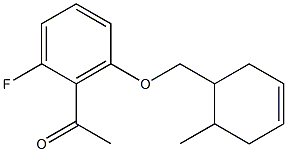 1-{2-fluoro-6-[(6-methylcyclohex-3-en-1-yl)methoxy]phenyl}ethan-1-one 结构式