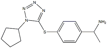 1-{4-[(1-cyclopentyl-1H-1,2,3,4-tetrazol-5-yl)sulfanyl]phenyl}ethan-1-amine 结构式