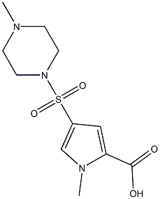 1-methyl-4-[(4-methylpiperazin-1-yl)sulfonyl]-1H-pyrrole-2-carboxylic acid 结构式