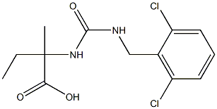 2-({[(2,6-dichlorophenyl)methyl]carbamoyl}amino)-2-methylbutanoic acid 结构式