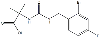 2-({[(2-bromo-4-fluorophenyl)methyl]carbamoyl}amino)-2-methylpropanoic acid 结构式