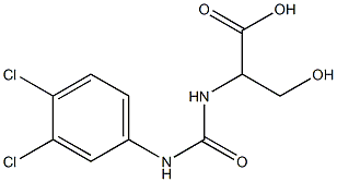 2-({[(3,4-dichlorophenyl)amino]carbonyl}amino)-3-hydroxypropanoic acid 结构式