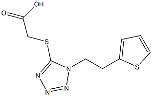 2-({1-[2-(thiophen-2-yl)ethyl]-1H-1,2,3,4-tetrazol-5-yl}sulfanyl)acetic acid 结构式