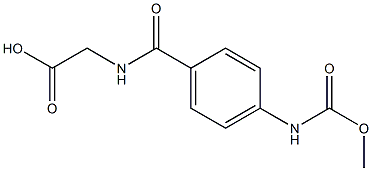 2-({4-[(methoxycarbonyl)amino]phenyl}formamido)acetic acid 结构式