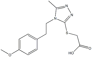 2-({4-[2-(4-methoxyphenyl)ethyl]-5-methyl-4H-1,2,4-triazol-3-yl}sulfanyl)acetic acid 结构式