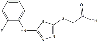 2-({5-[(2-fluorophenyl)amino]-1,3,4-thiadiazol-2-yl}sulfanyl)acetic acid 结构式