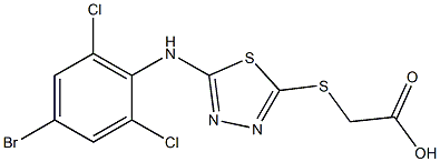 2-({5-[(4-bromo-2,6-dichlorophenyl)amino]-1,3,4-thiadiazol-2-yl}sulfanyl)acetic acid 结构式