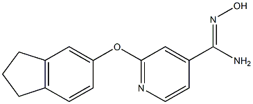 2-(2,3-dihydro-1H-inden-5-yloxy)-N'-hydroxypyridine-4-carboximidamide 结构式