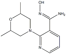 2-(2,6-dimethylmorpholin-4-yl)-N'-hydroxypyridine-3-carboximidamide 结构式