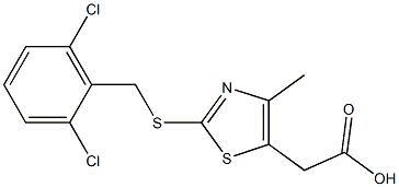 2-(2-{[(2,6-dichlorophenyl)methyl]sulfanyl}-4-methyl-1,3-thiazol-5-yl)acetic acid 结构式