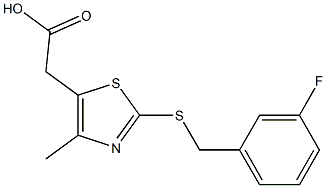 2-(2-{[(3-fluorophenyl)methyl]sulfanyl}-4-methyl-1,3-thiazol-5-yl)acetic acid 结构式