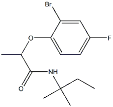 2-(2-bromo-4-fluorophenoxy)-N-(2-methylbutan-2-yl)propanamide 结构式