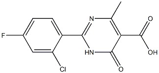 2-(2-chloro-4-fluorophenyl)-4-methyl-6-oxo-1,6-dihydropyrimidine-5-carboxylic acid 结构式