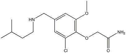 2-(2-chloro-6-methoxy-4-{[(3-methylbutyl)amino]methyl}phenoxy)acetamide 结构式