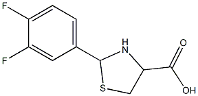 2-(3,4-difluorophenyl)-1,3-thiazolidine-4-carboxylic acid 结构式