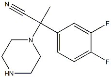 2-(3,4-difluorophenyl)-2-(piperazin-1-yl)propanenitrile 结构式