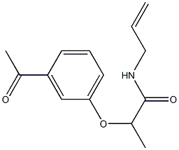 2-(3-acetylphenoxy)-N-(prop-2-en-1-yl)propanamide 结构式