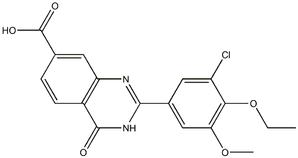 2-(3-chloro-4-ethoxy-5-methoxyphenyl)-4-oxo-3,4-dihydroquinazoline-7-carboxylic acid 结构式