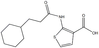 2-(3-cyclohexylpropanamido)thiophene-3-carboxylic acid 结构式