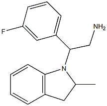 2-(3-fluorophenyl)-2-(2-methyl-2,3-dihydro-1H-indol-1-yl)ethan-1-amine 结构式