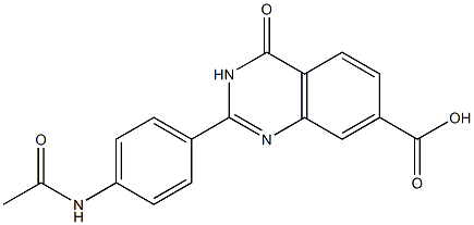 2-(4-acetamidophenyl)-4-oxo-3,4-dihydroquinazoline-7-carboxylic acid 结构式