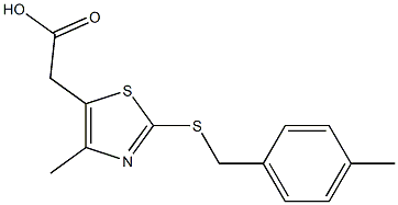 2-(4-methyl-2-{[(4-methylphenyl)methyl]sulfanyl}-1,3-thiazol-5-yl)acetic acid 结构式