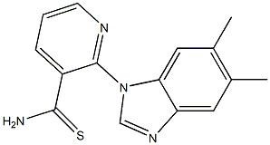 2-(5,6-dimethyl-1H-benzimidazol-1-yl)pyridine-3-carbothioamide 结构式