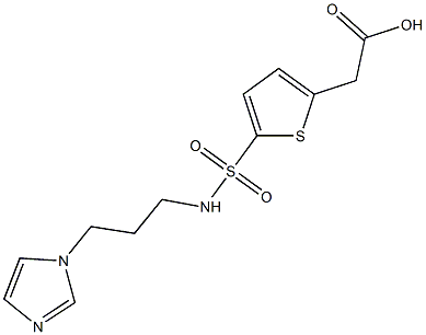 2-(5-{[3-(1H-imidazol-1-yl)propyl]sulfamoyl}thiophen-2-yl)acetic acid 结构式