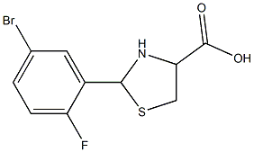 2-(5-bromo-2-fluorophenyl)-1,3-thiazolidine-4-carboxylic acid 结构式