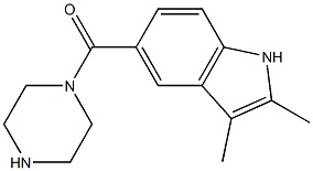 2,3-dimethyl-5-(piperazin-1-ylcarbonyl)-1H-indole 结构式