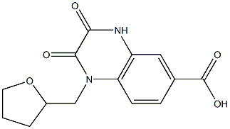 2,3-dioxo-1-(oxolan-2-ylmethyl)-1,2,3,4-tetrahydroquinoxaline-6-carboxylic acid 结构式