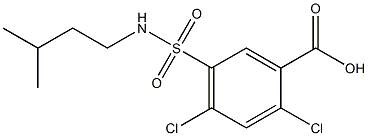 2,4-dichloro-5-[(3-methylbutyl)sulfamoyl]benzoic acid 结构式