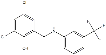 2,4-dichloro-6-({[3-(trifluoromethyl)phenyl]amino}methyl)phenol 结构式