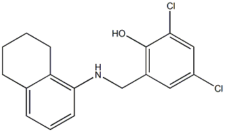 2,4-dichloro-6-[(5,6,7,8-tetrahydronaphthalen-1-ylamino)methyl]phenol 结构式