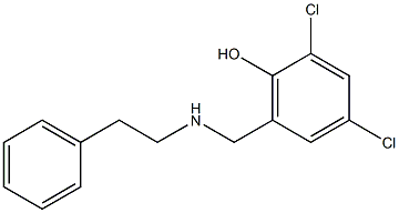 2,4-dichloro-6-{[(2-phenylethyl)amino]methyl}phenol 结构式