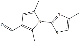 2,5-dimethyl-1-(4-methyl-1,3-thiazol-2-yl)-1H-pyrrole-3-carbaldehyde 结构式