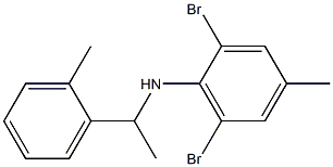 2,6-dibromo-4-methyl-N-[1-(2-methylphenyl)ethyl]aniline 结构式