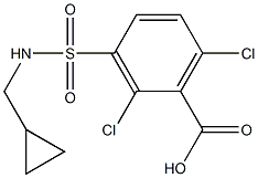 2,6-dichloro-3-[(cyclopropylmethyl)sulfamoyl]benzoic acid 结构式