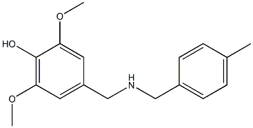 2,6-dimethoxy-4-({[(4-methylphenyl)methyl]amino}methyl)phenol 结构式