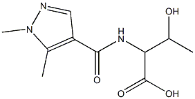 2-[(1,5-dimethyl-1H-pyrazol-4-yl)formamido]-3-hydroxybutanoic acid 结构式