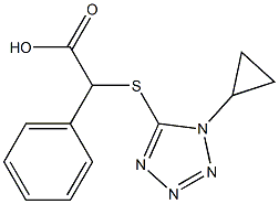 2-[(1-cyclopropyl-1H-1,2,3,4-tetrazol-5-yl)sulfanyl]-2-phenylacetic acid 结构式