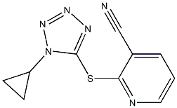 2-[(1-cyclopropyl-1H-1,2,3,4-tetrazol-5-yl)sulfanyl]pyridine-3-carbonitrile 结构式